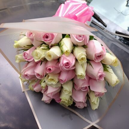 PINK AND WHITE ROSES