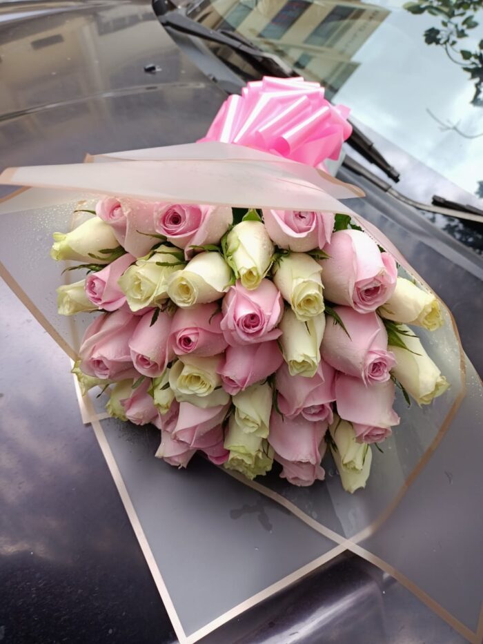 PINK AND WHITE ROSES