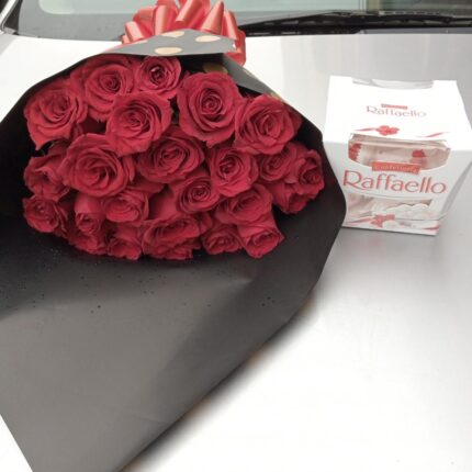 RAFFAELO WITH RED ROSES