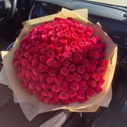 100 HOT PINK ROSES