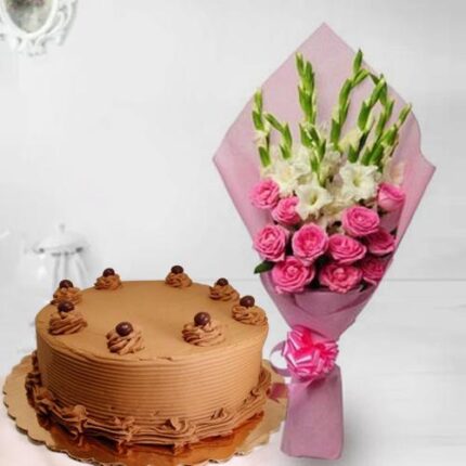 GLADIOLUS AND CHOCOLATE CAKE