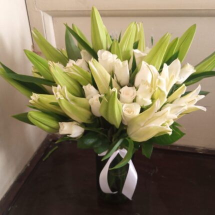 WHITE ROSES & WHITE LILIES