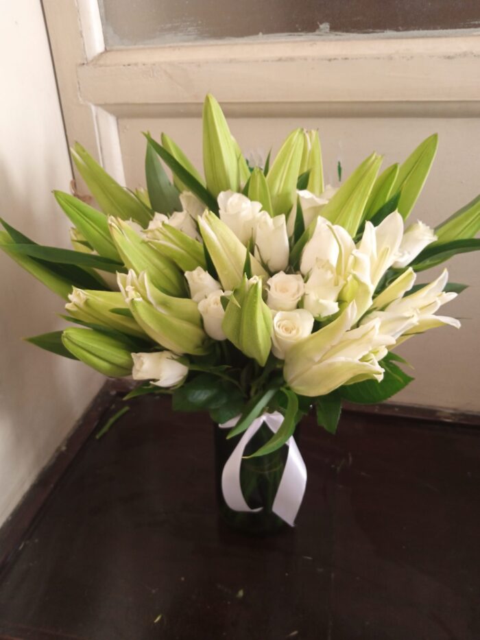 WHITE ROSES & WHITE LILIES