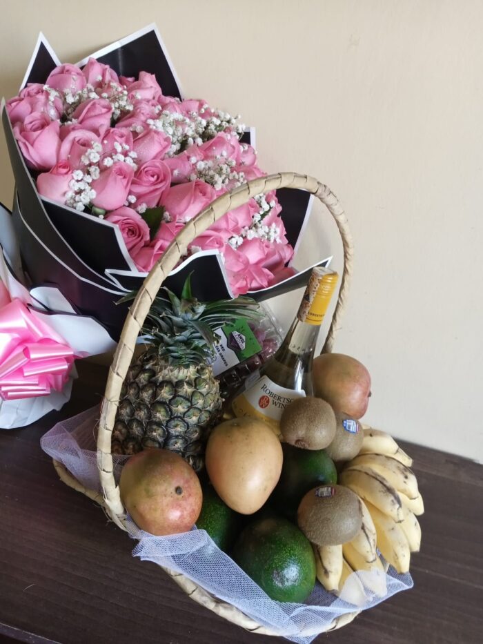 FRUIT BASKET & FLOWERS