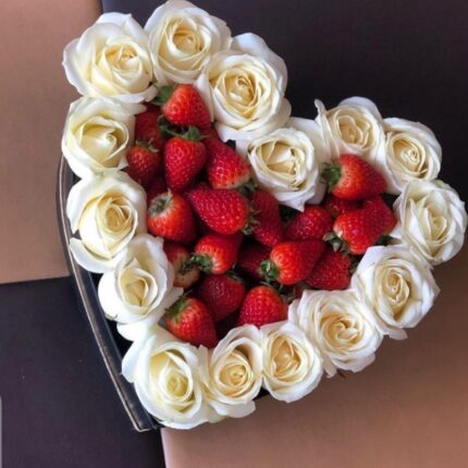 STRAWBERRIES & WHITE ROSES