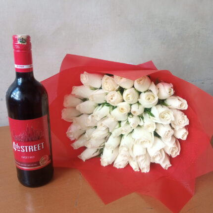 FOURTH STREET AND WHITE ROSES BOUQUET