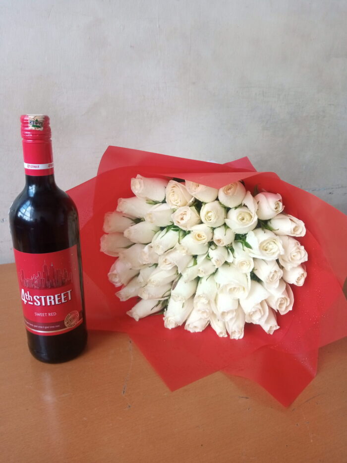 FOURTH STREET AND WHITE ROSES BOUQUET