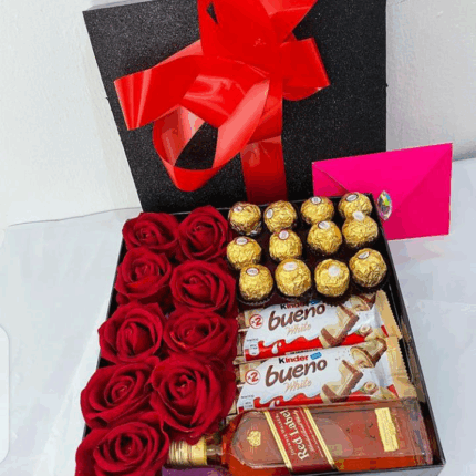 RED LABEL, CHOCOLATES & RED ROSES