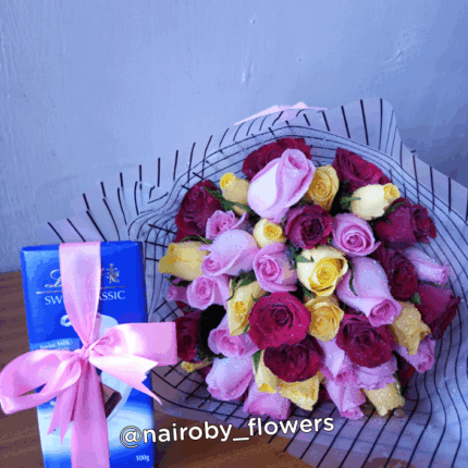 LINDT CHOCOLATE 100 G WITH BOUQUET