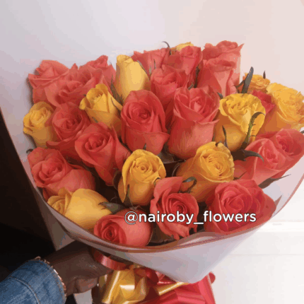 ORANGE AND YELLOW ROSES