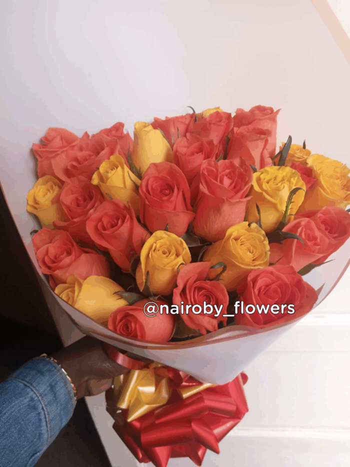 ORANGE AND YELLOW ROSES