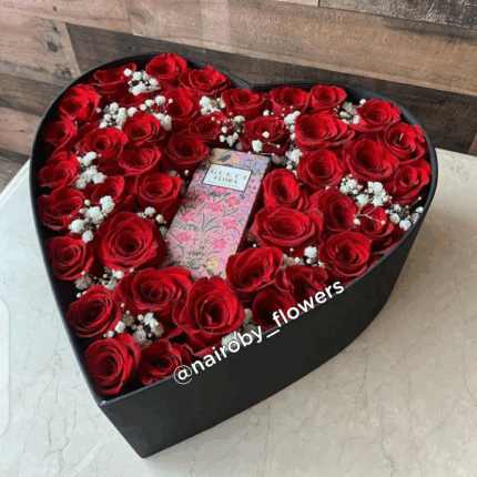 GUCCI PERFUME & RED ROSES BOX