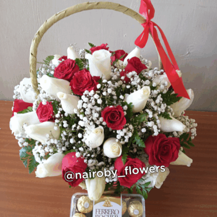 BASKET ROSES - FERRERO CHOCOLATES