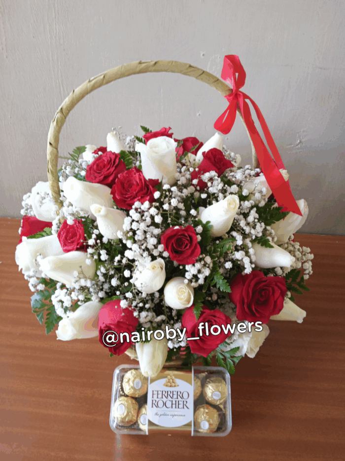 BASKET ROSES - FERRERO CHOCOLATES