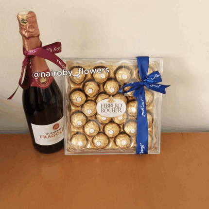 24 PIECES FERRERO CHOCOLATES- FRAGOLINO RED WINE