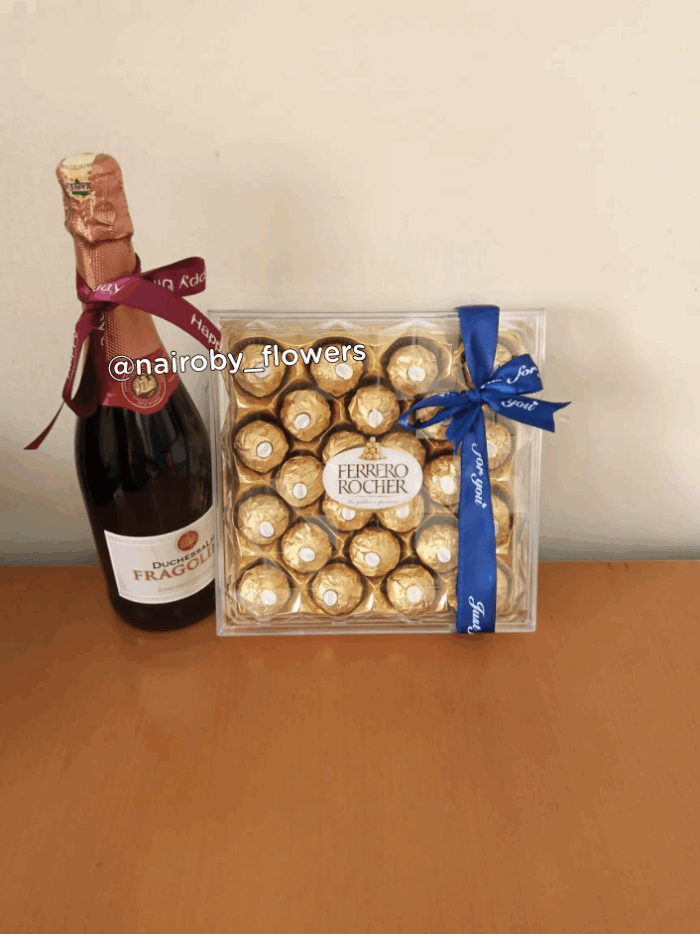 24 PIECES FERRERO CHOCOLATES- FRAGOLINO RED WINE