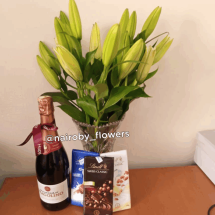 LILIES VASE, FRAGOLINO & CHOCOLATES
