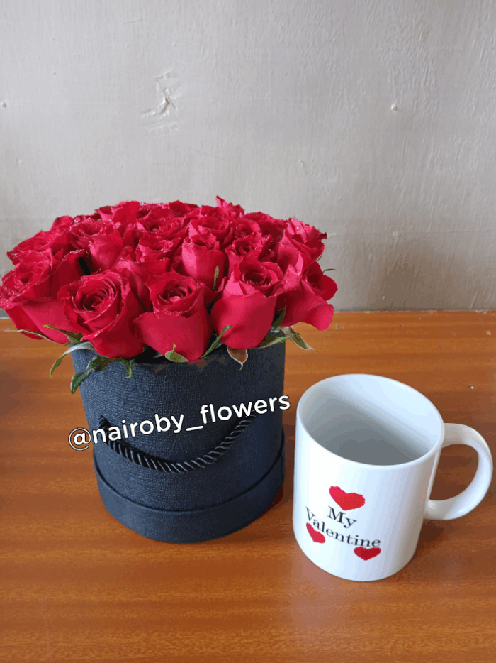 VALENTINE MUG & RED ROSES BOX