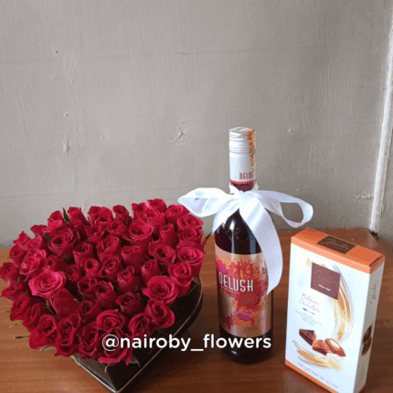 DELUSH SWEET WINE, CHOCOLATE & RED ROSES