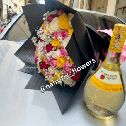 SWEET WHITE ROBERTSON & 60 ROSES BOUQUET