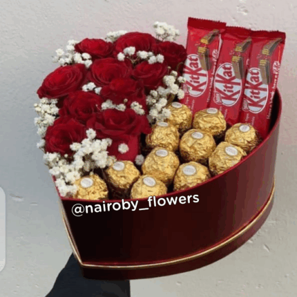 VALENTINE'S HEART BOX & CHOCOLATE