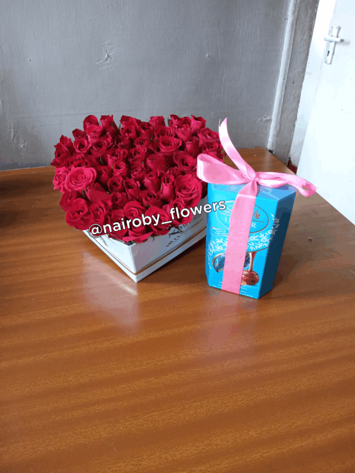 SALTED CARAMEL CHOCOLATE & RED ROSES