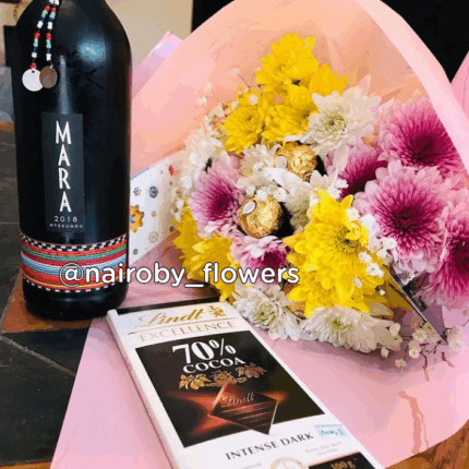 RED  WINE, LINDT CHOCOLATE & BOUQUET