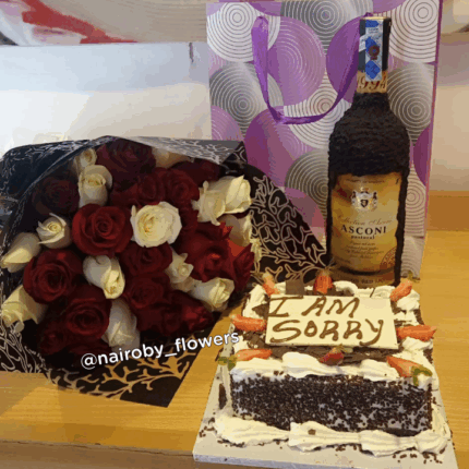ASCONI WINE, CAKE & A BOUQUET