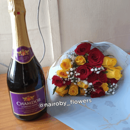 CHAMDOR NON-ALCOHOLIC WINE & MINI BOUQUET
