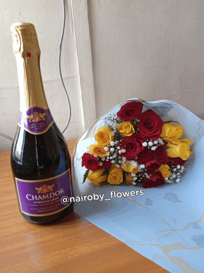 CHAMDOR NON-ALCOHOLIC WINE & MINI BOUQUET