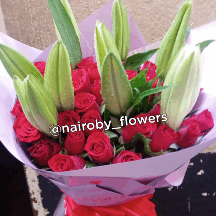 RED ROSES & LILIES