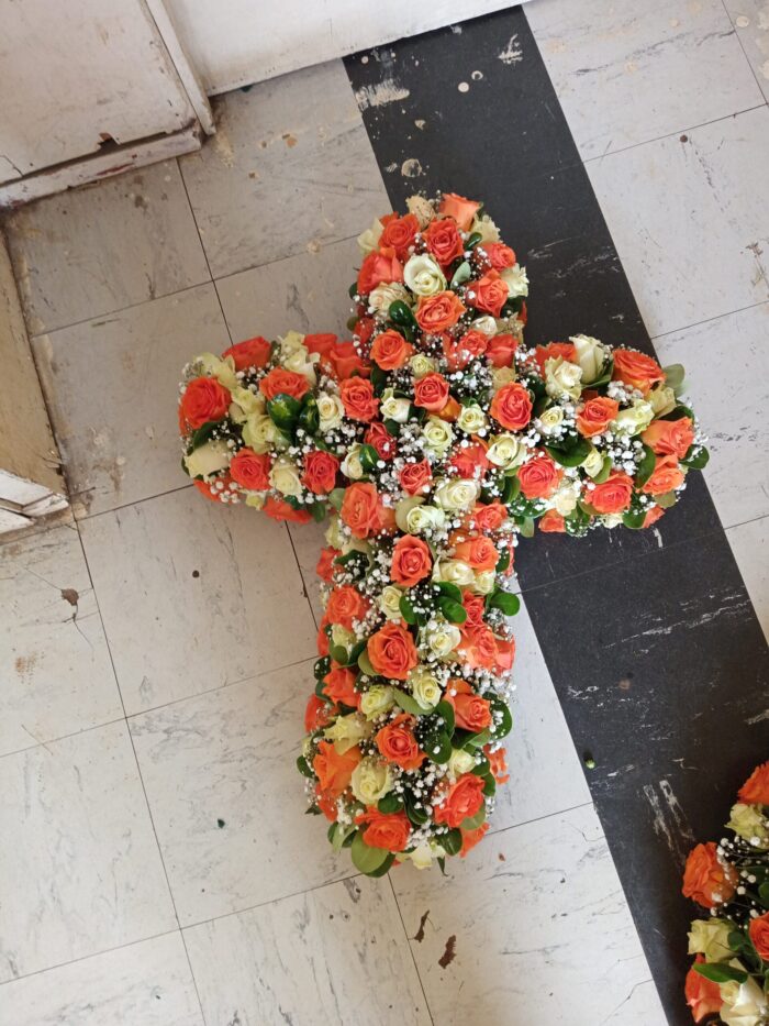 CROSS FUNERAL WREATH