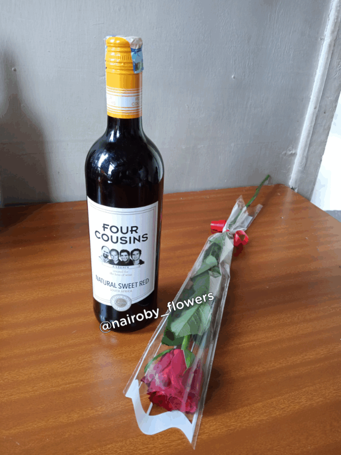 A RED ROSE & FOUR COUSINS WINE