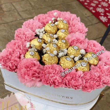 PINK CARNATIONS & FERRERO CHOCOLATES