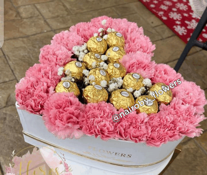 PINK CARNATIONS & FERRERO CHOCOLATES