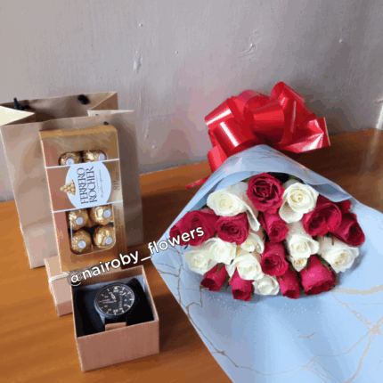 NV WATCH, FERRERO CHOCOLATES & MINI BOUQUET