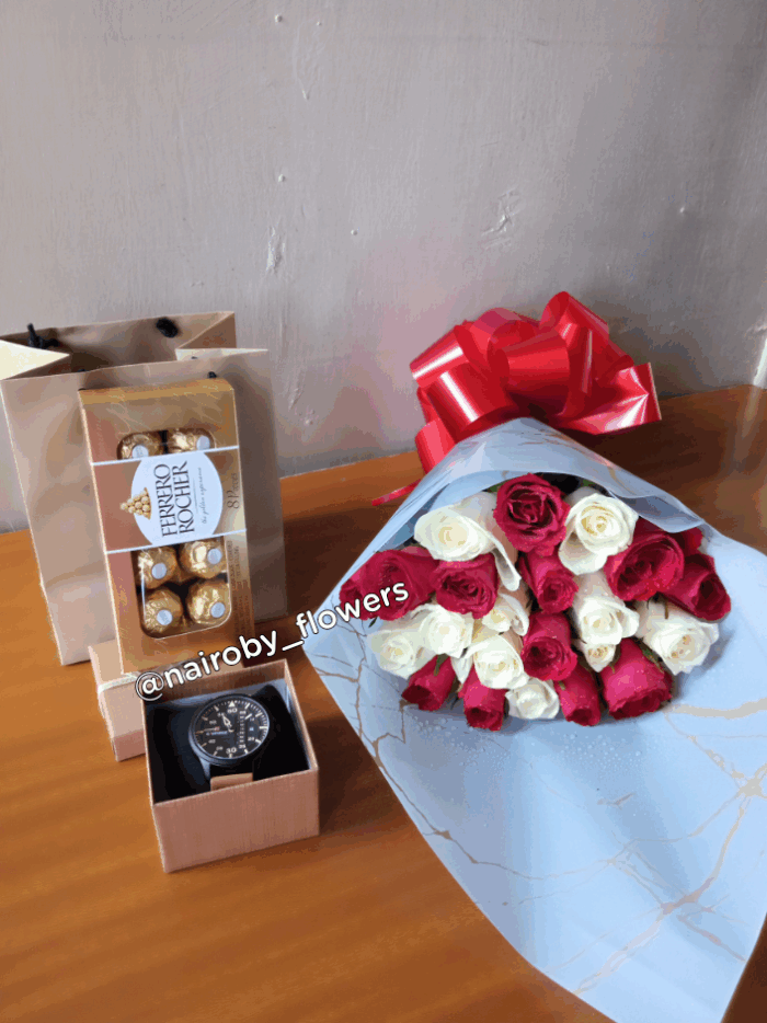 NV WATCH, FERRERO CHOCOLATES & MINI BOUQUET