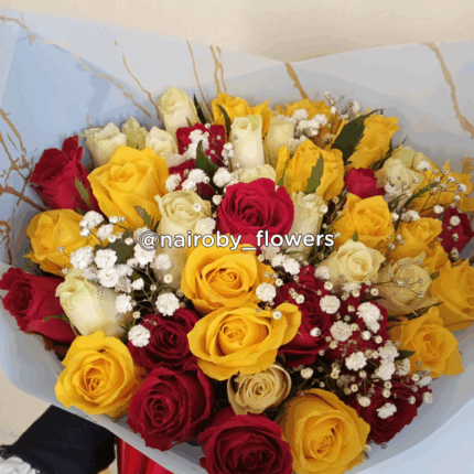 FIERY ROSES BOUQUET