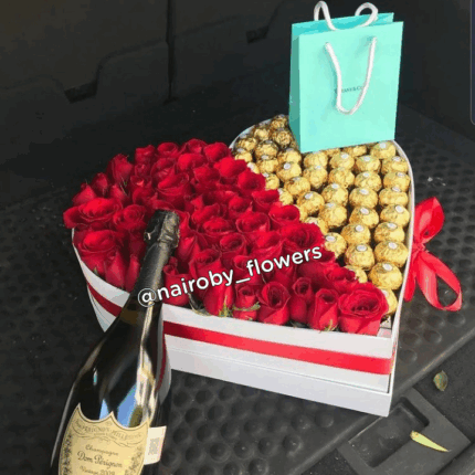DOM PERIGNON, ROSES & FERRERO BOX