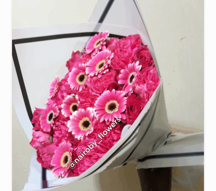 PINK CARNATIONS & PINK GERBERAS