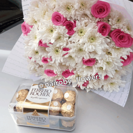 SUPERB BOUQUET & FERRERO CHOCOLATES