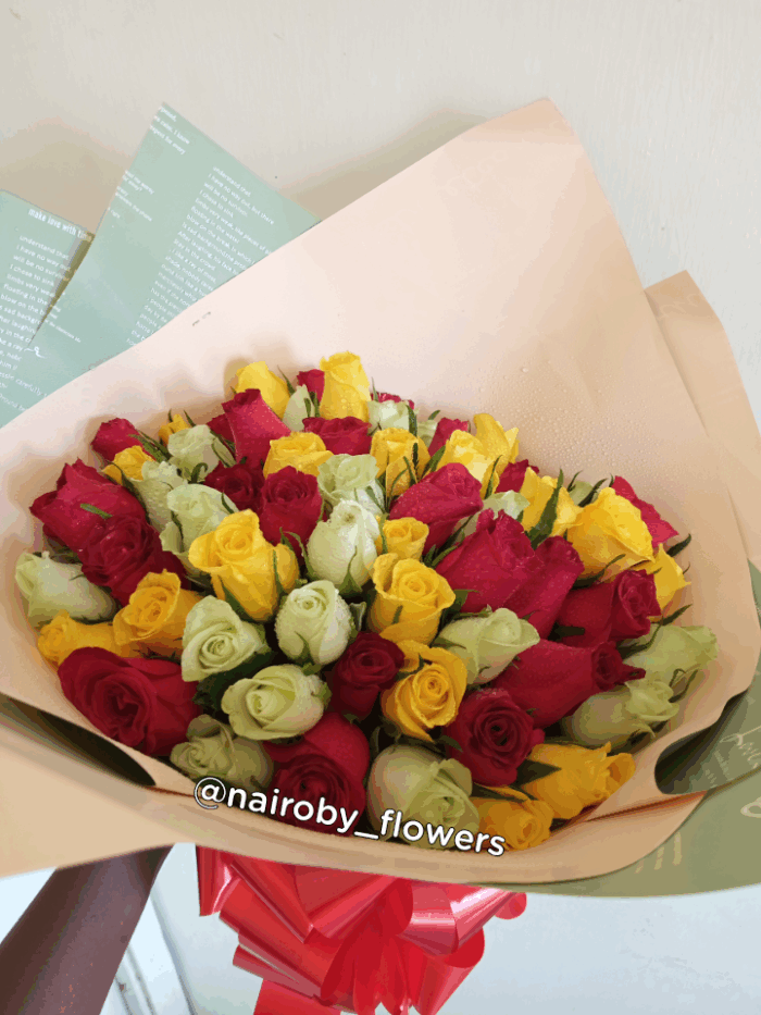 80 MIXED ROSES BOUQUET