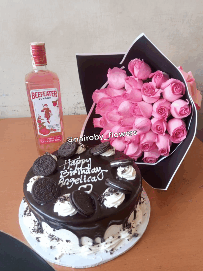 BEEFEATER GIN, PINK ROSES & OREO CAKE