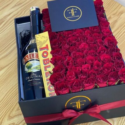 TOBLERONE CHOCOLATE, BAILEYS & RED ROSES BOX