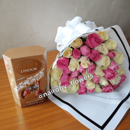 LINDT CHOCOLATE & BEAUTIFUL BOUQUET