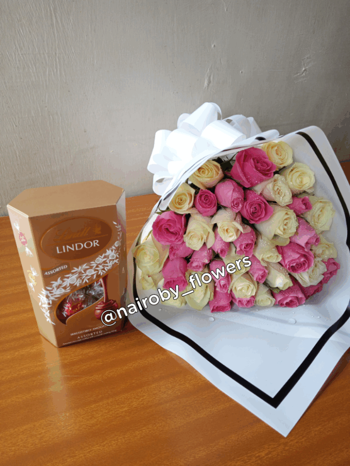 LINDT CHOCOLATE & BEAUTIFUL BOUQUET