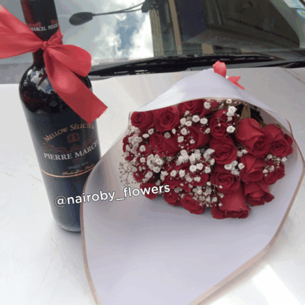 PIERRE MARCEL & RED ROSES BOUQUET