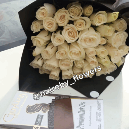 GUYLIAN CHOCOLATE & WHITE ROSES