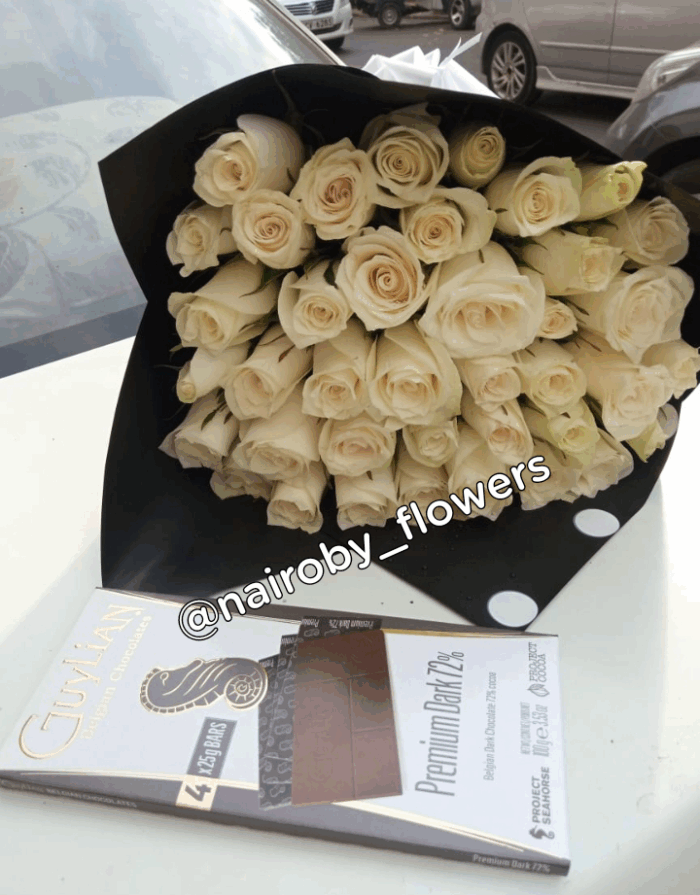 GUYLIAN CHOCOLATE & WHITE ROSES