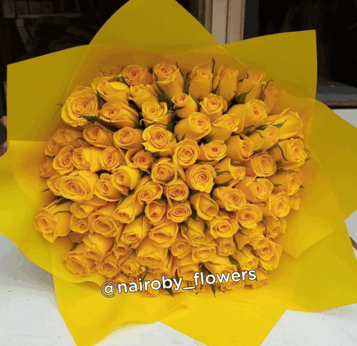 100 RADIANT YELLOW ROSES